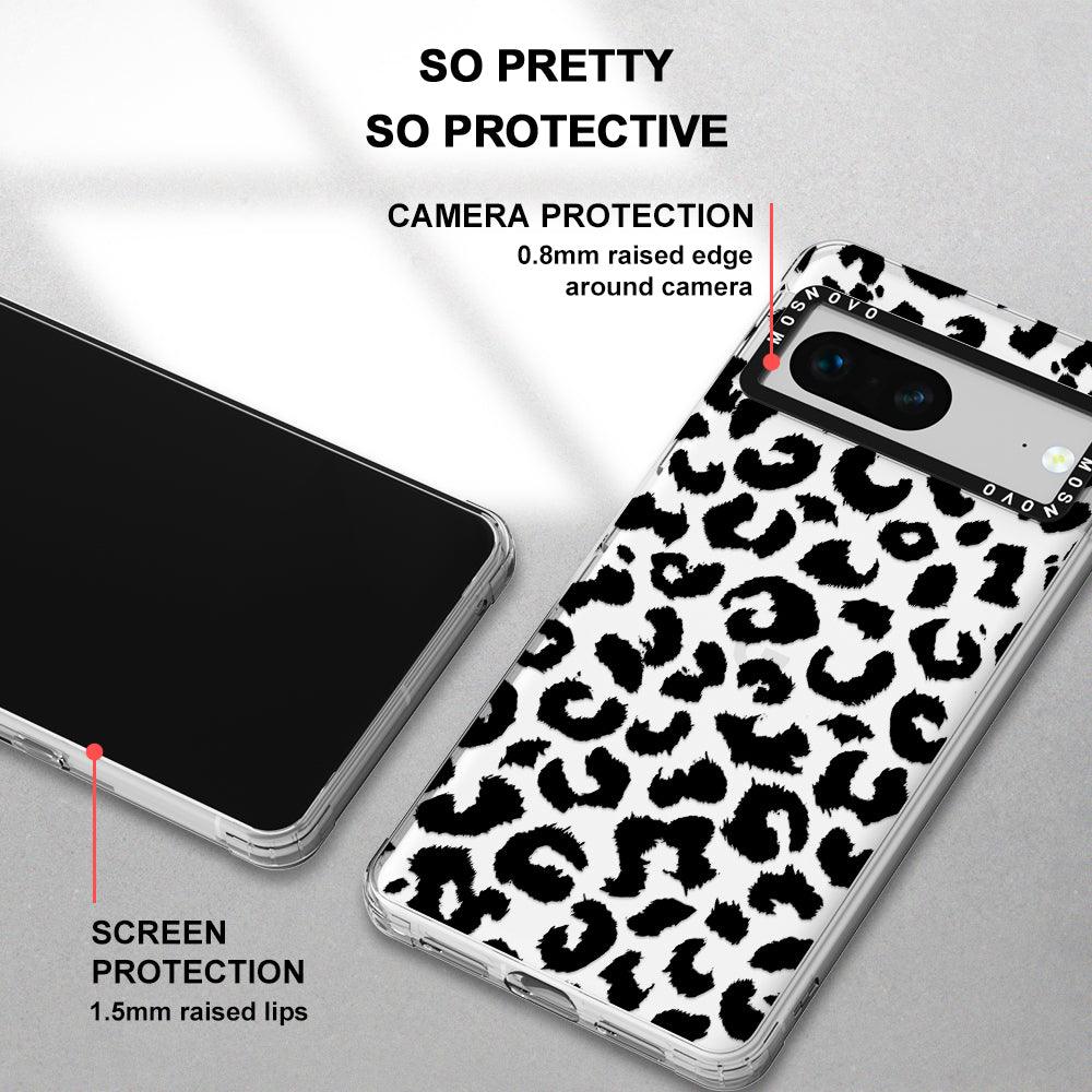 Black Leopard Print Phone Case - Google Pixel 7 Case - MOSNOVO