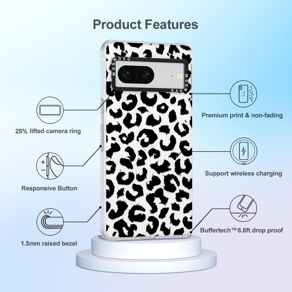 Black Leopard Print Phone Case - Google Pixel 7 Case - MOSNOVO