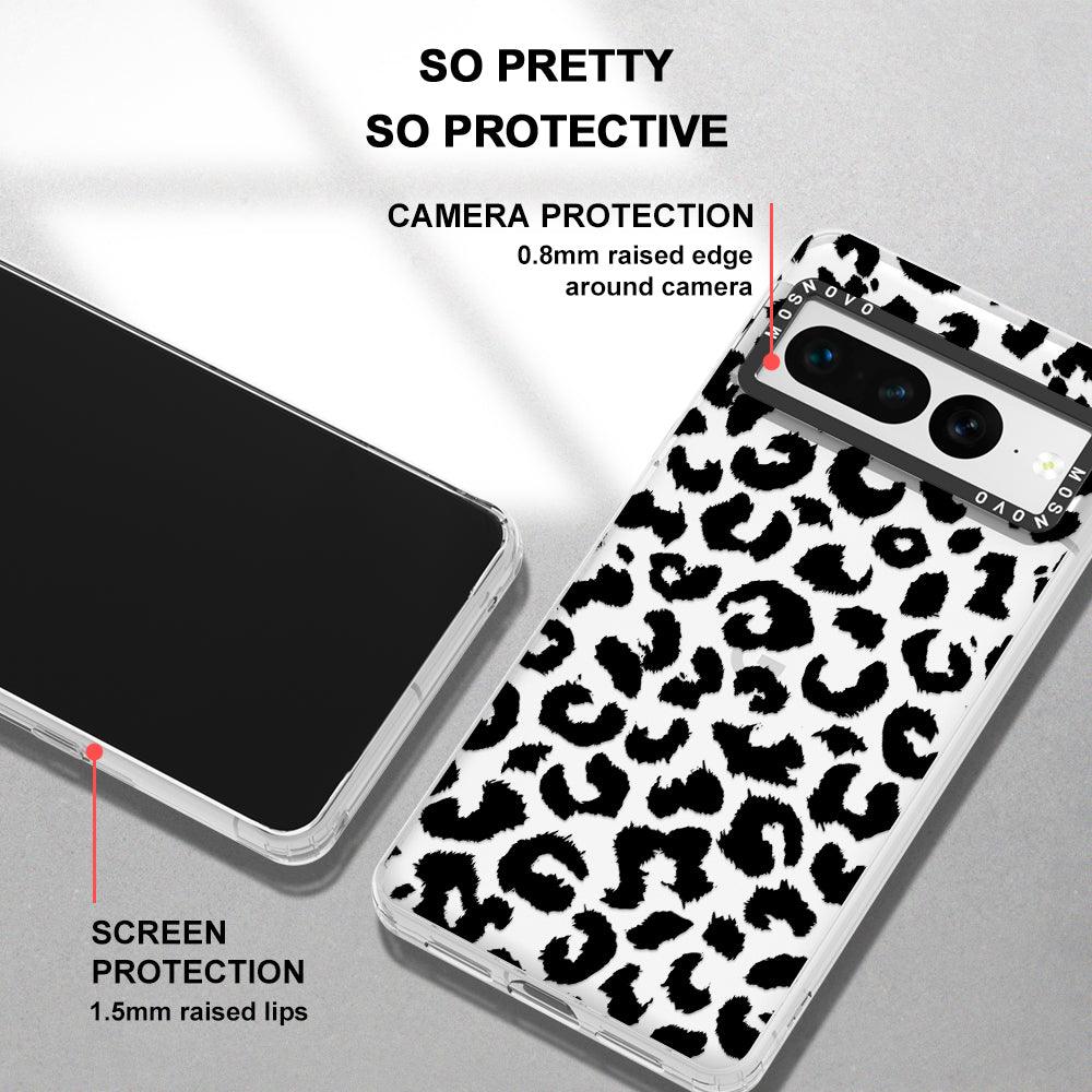 Black Leopard Print Phone Case - Google Pixel 7 Pro Case - MOSNOVO