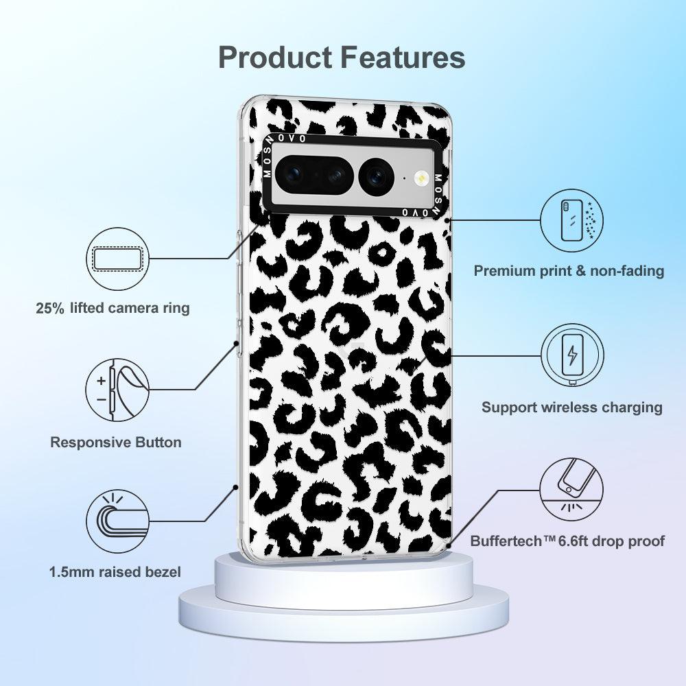 Black Leopard Print Phone Case - Google Pixel 7 Pro Case - MOSNOVO