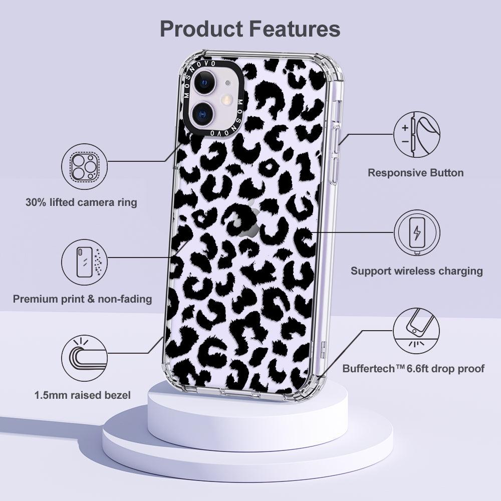 Black Leopard Phone Case - iPhone 11 Case - MOSNOVO