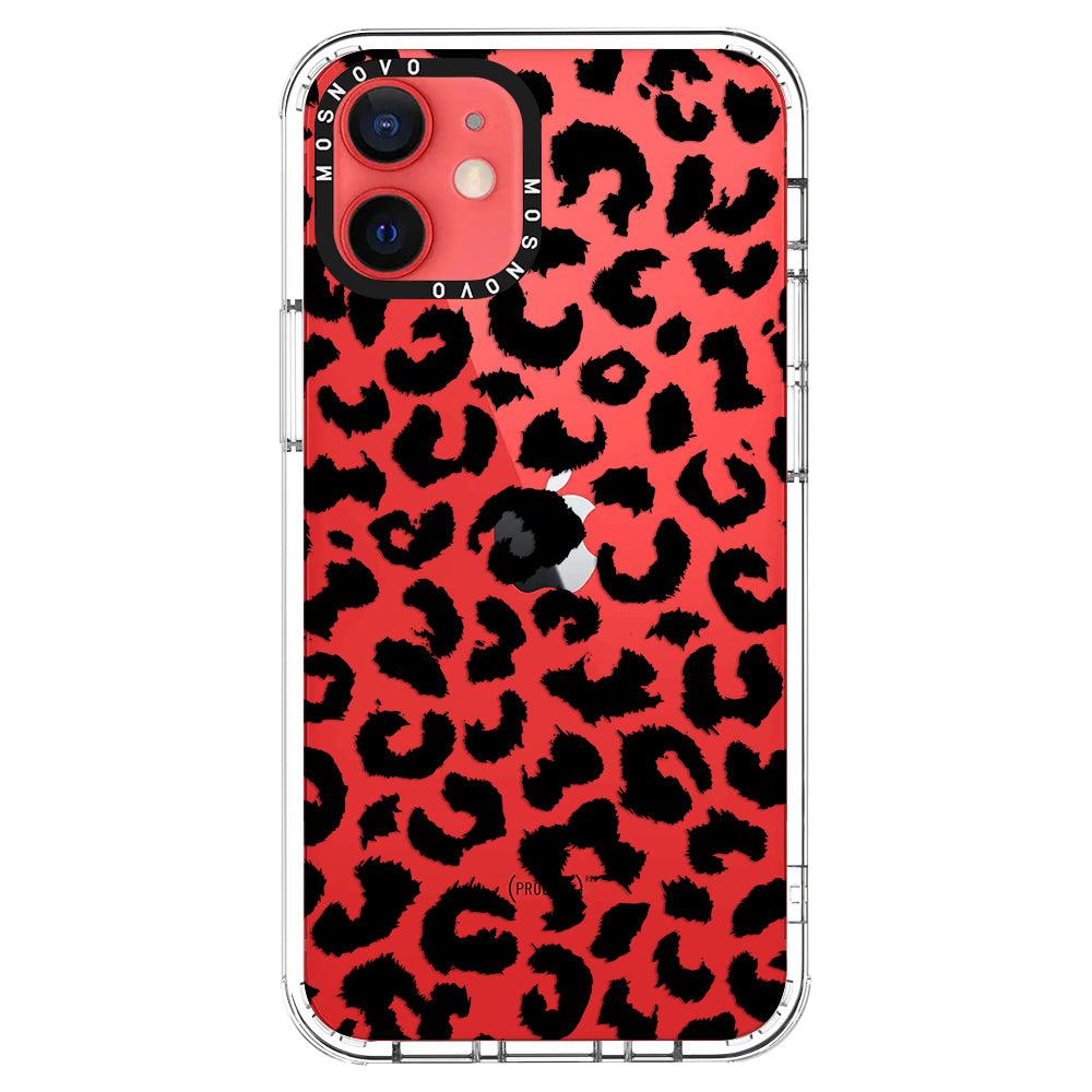 Black Leopard Phone Case - iPhone 12 Mini Case - MOSNOVO