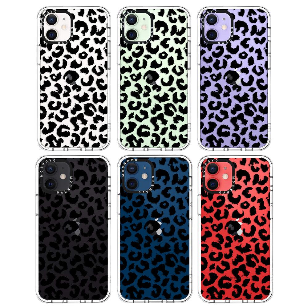 Black Leopard Phone Case - iPhone 12 Mini Case - MOSNOVO