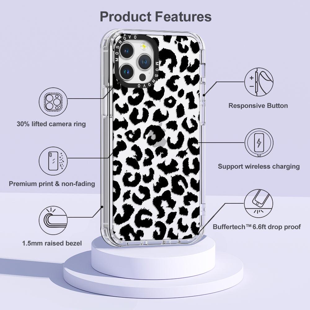 Black Leopard Phone Case - iPhone 12 Pro Max Case - MOSNOVO