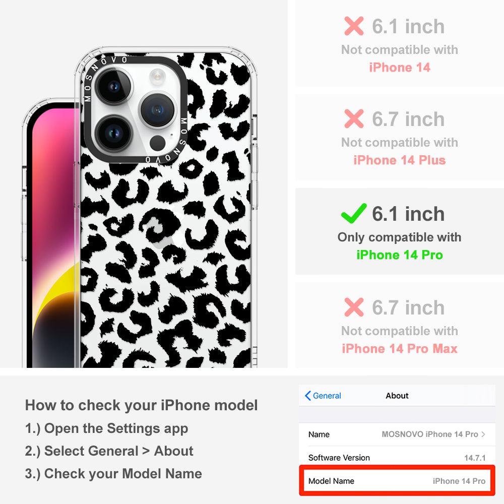 Black Leopard Phone Case - iPhone 14 Pro Case - MOSNOVO