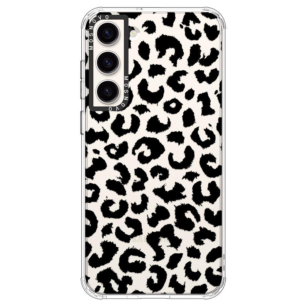 Black Leopard Print Phone Case - Samsung Galaxy S23 Case - MOSNOVO