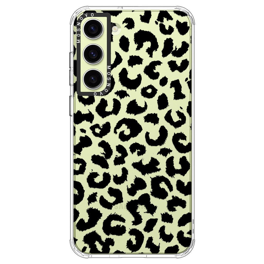 Black Leopard Print Phone Case - Samsung Galaxy S23 Case - MOSNOVO