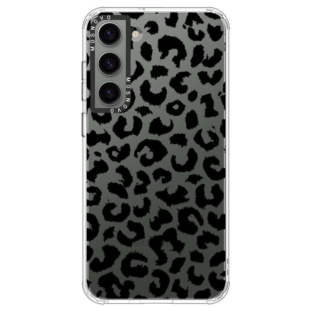 Black Leopard Print Phone Case - Samsung Galaxy S23 Case - MOSNOVO