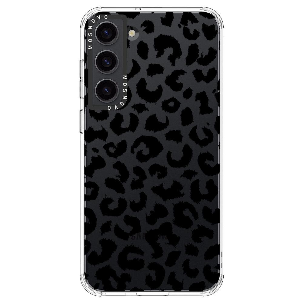 Black Leopard Print Phone Case - Samsung Galaxy S23 Case - MOSNOVO