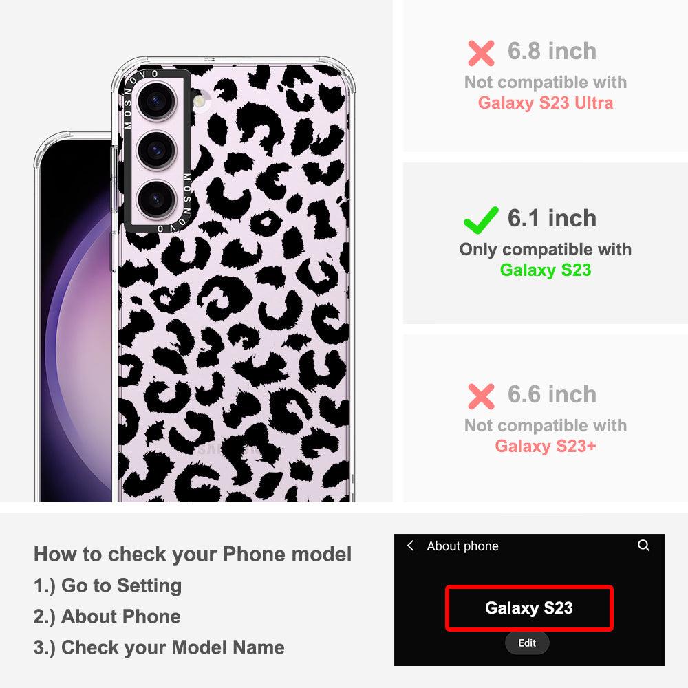 Black Leopard Print Phone Case - Samsung Galaxy S23 Case - MOSNOVO