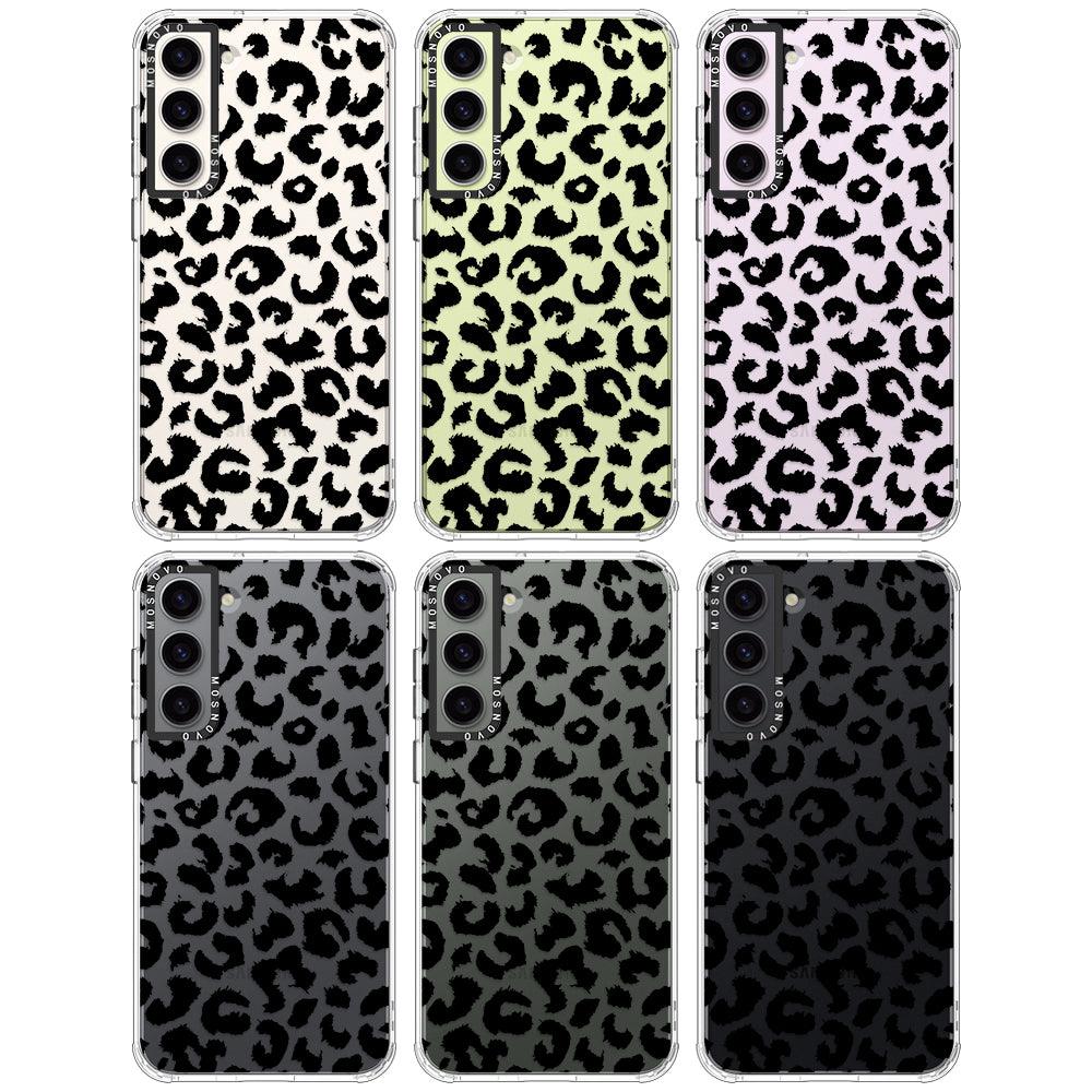 Black Leopard Print Phone Case - Samsung Galaxy S23 Case - MOSNOVO