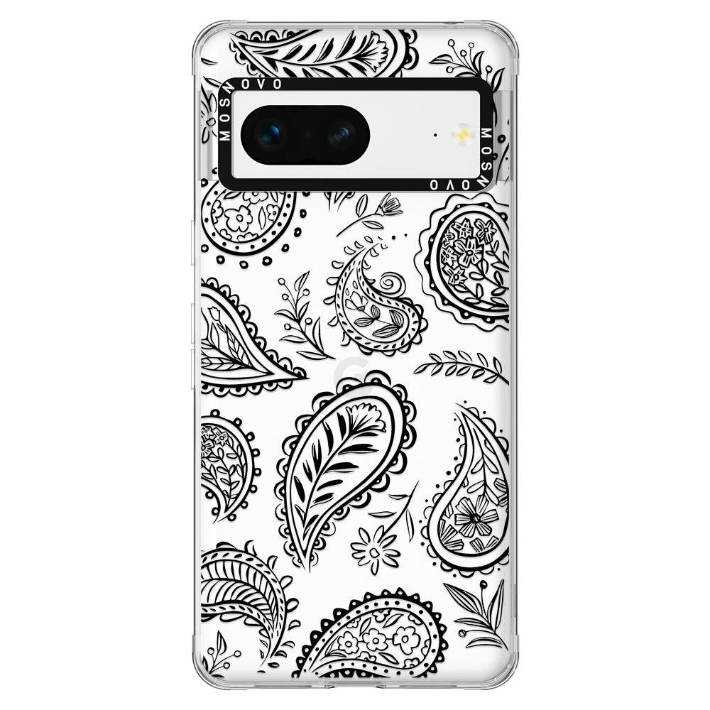 Black Paisley Phone Case - Google Pixel 7 Case - MOSNOVO