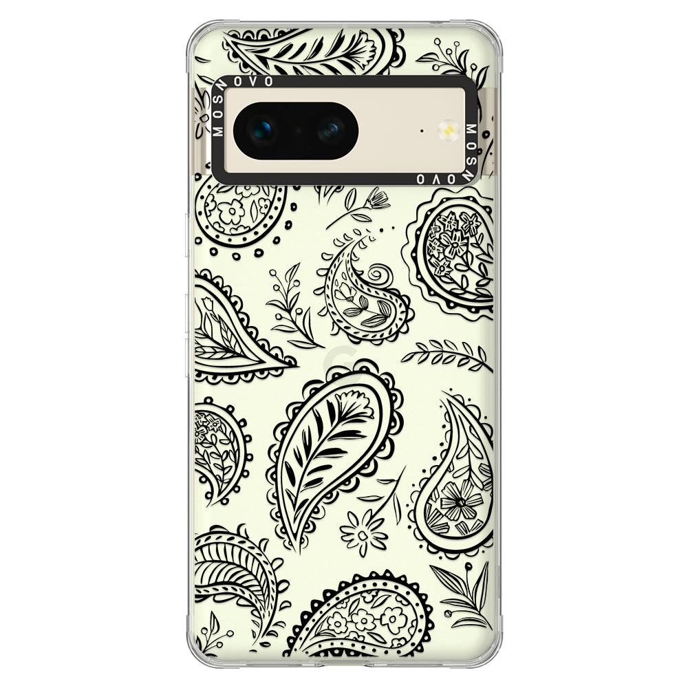 Black Paisley Phone Case - Google Pixel 7 Case - MOSNOVO