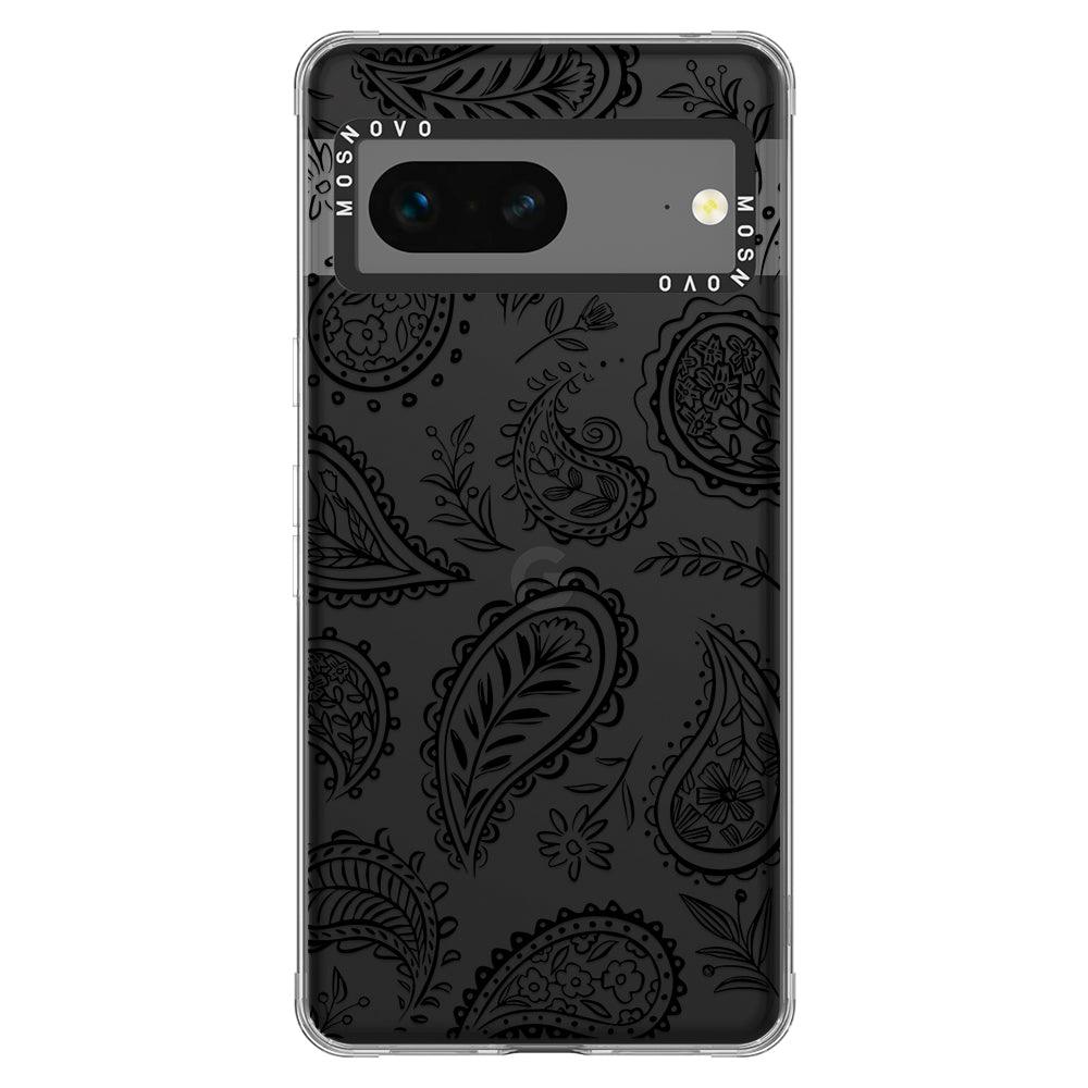 Black Paisley Phone Case - Google Pixel 7 Case - MOSNOVO