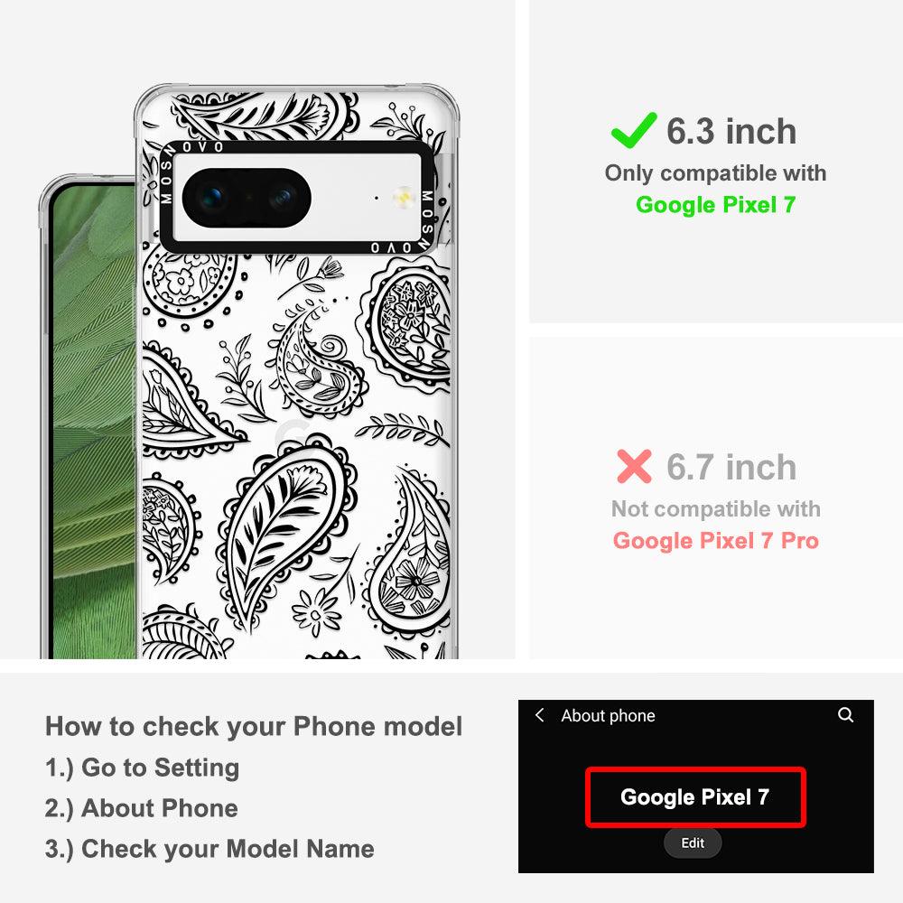 Black Paisley Phone Case - Google Pixel 7 Case - MOSNOVO