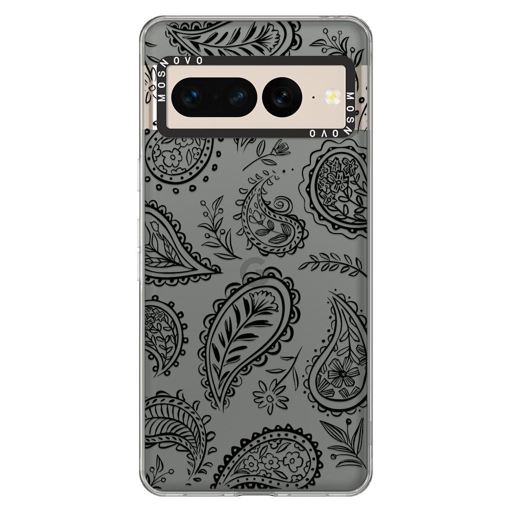 Black Paisley Phone Case - Google Pixel 7 Pro Case - MOSNOVO