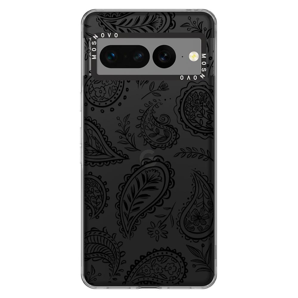 Black Paisley Phone Case - Google Pixel 7 Pro Case - MOSNOVO