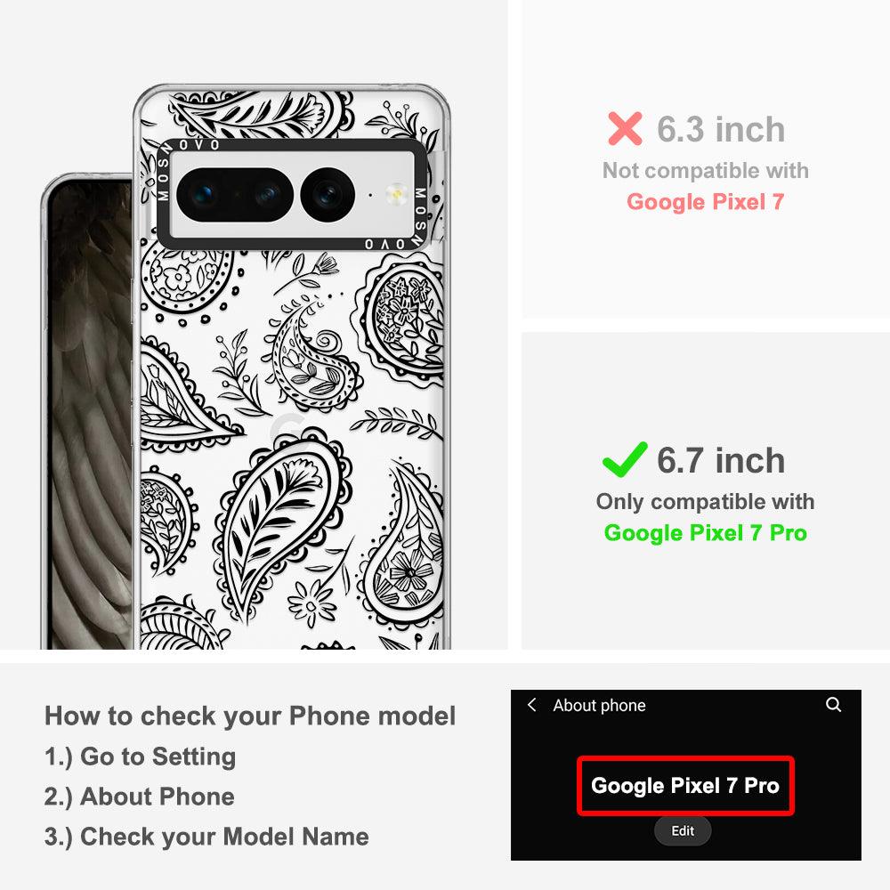 Black Paisley Phone Case - Google Pixel 7 Pro Case - MOSNOVO