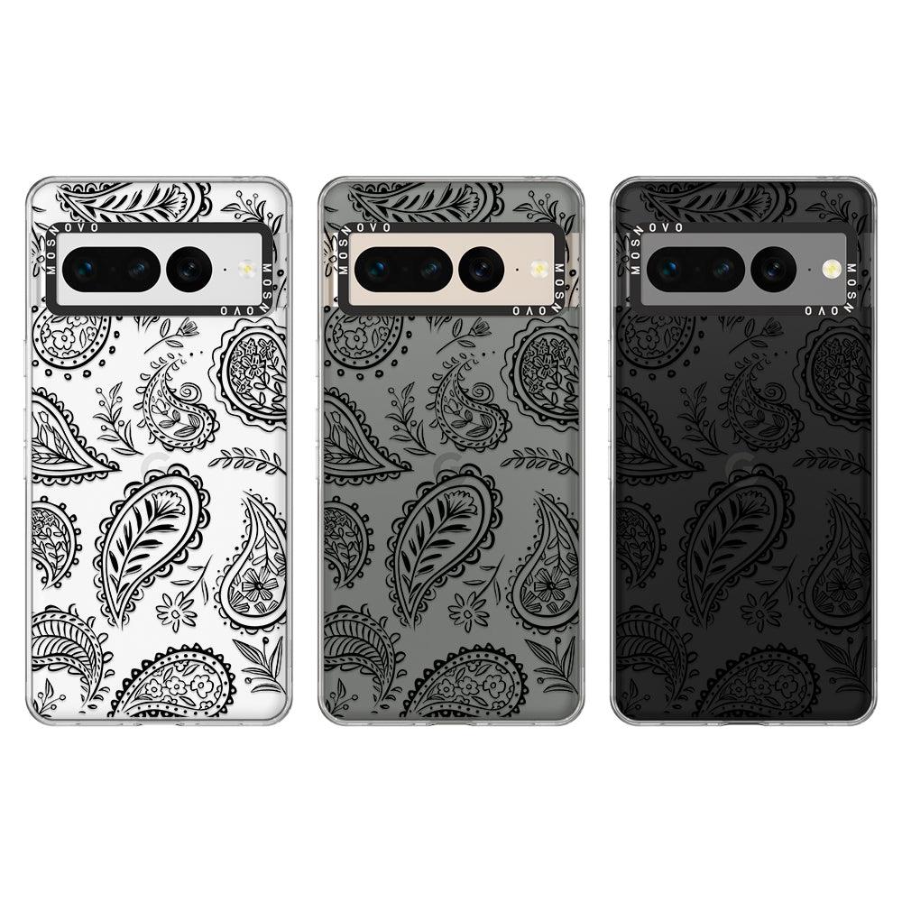 Black Paisley Phone Case - Google Pixel 7 Pro Case - MOSNOVO