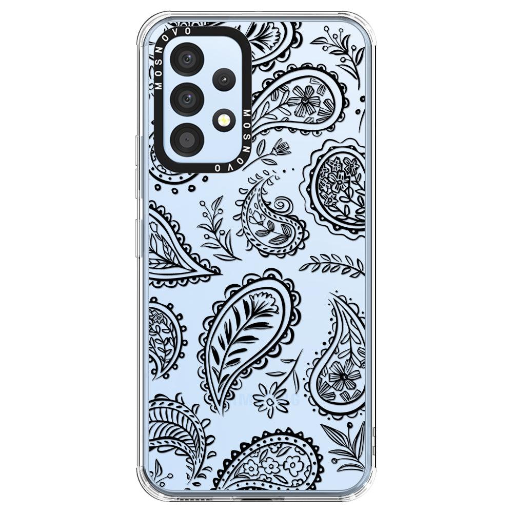 Black Paisley Phone Case - Samsung Galaxy A53 Case - MOSNOVO