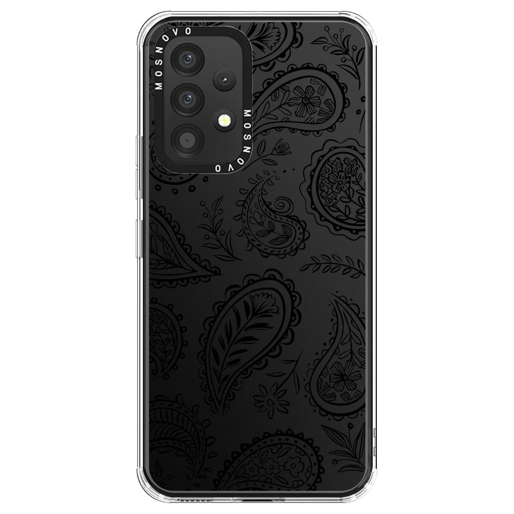 Black Paisley Phone Case - Samsung Galaxy A53 Case - MOSNOVO