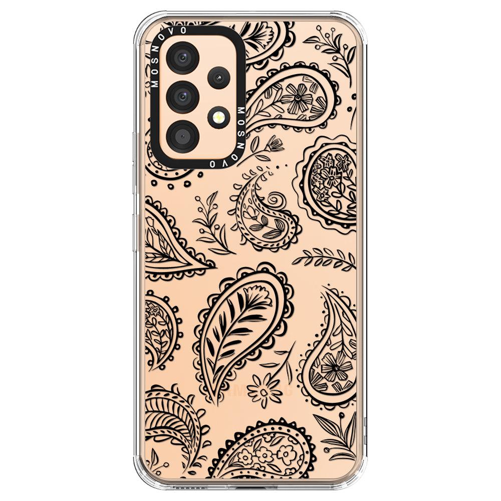 Black Paisley Phone Case - Samsung Galaxy A53 Case - MOSNOVO