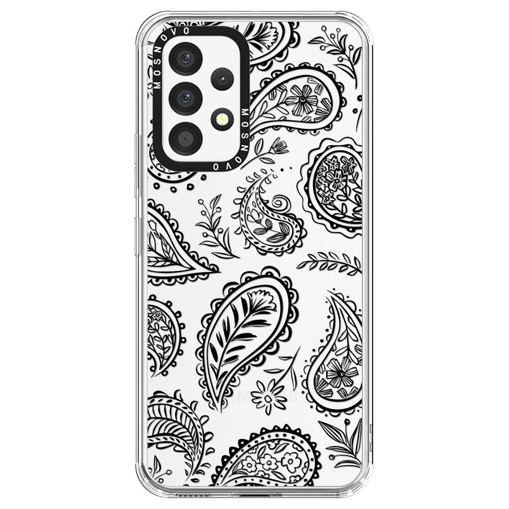 Black Paisley Phone Case - Samsung Galaxy A53 Case - MOSNOVO