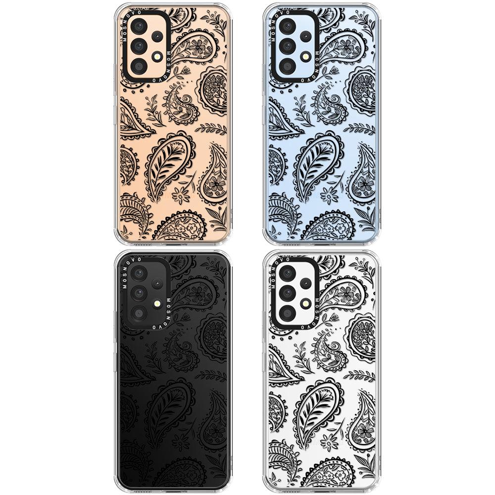 Black Paisley Phone Case - Samsung Galaxy A53 Case - MOSNOVO