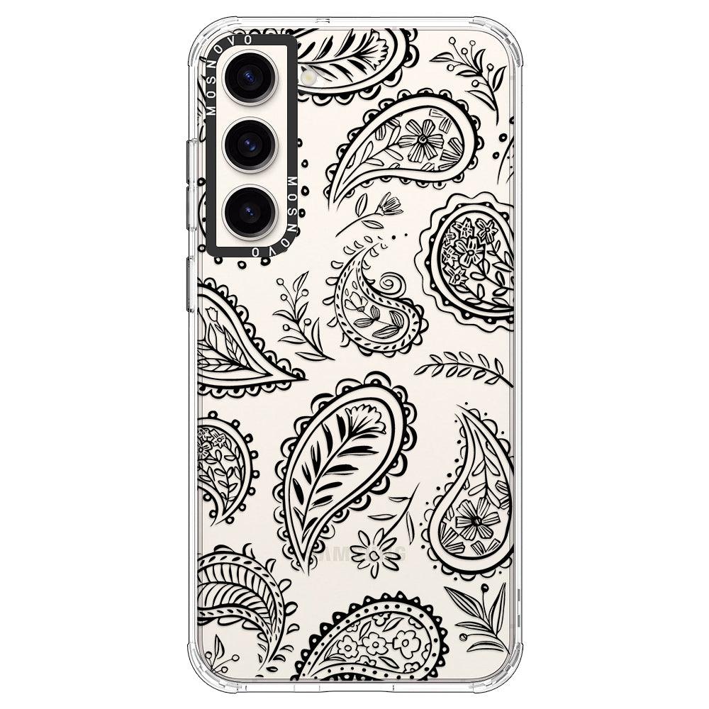 Black Paisley Phone Case - Samsung Galaxy S23 Plus Case - MOSNOVO