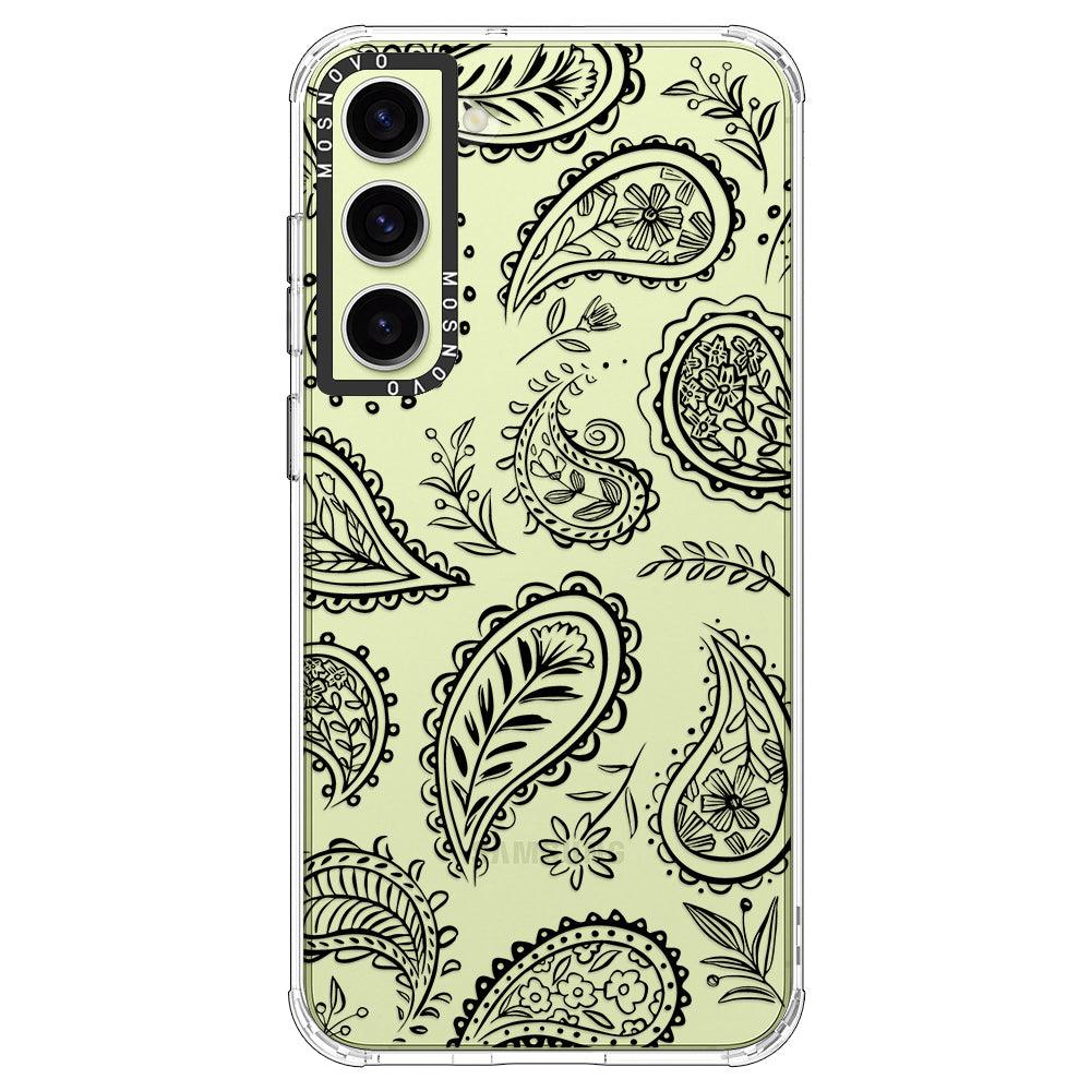 Black Paisley Phone Case - Samsung Galaxy S23 Plus Case - MOSNOVO