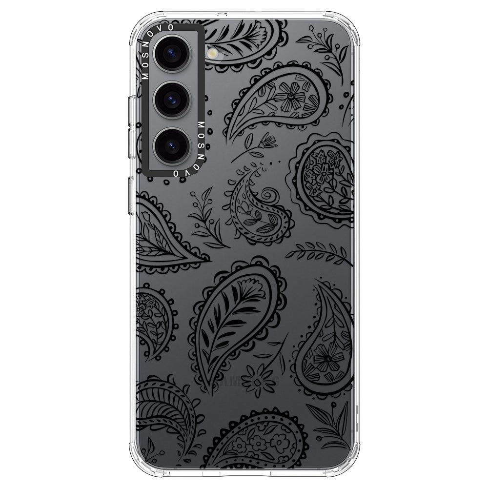 Black Paisley Phone Case - Samsung Galaxy S23 Plus Case - MOSNOVO