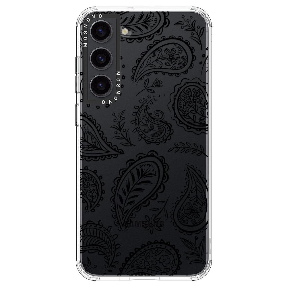 Black Paisley Phone Case - Samsung Galaxy S23 Plus Case - MOSNOVO