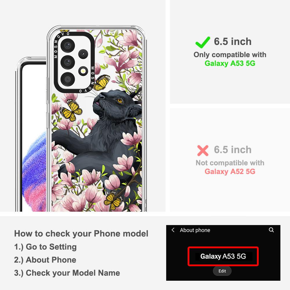 Black Panther Garden Phone Case - Samsung Galaxy A53 Case - MOSNOVO