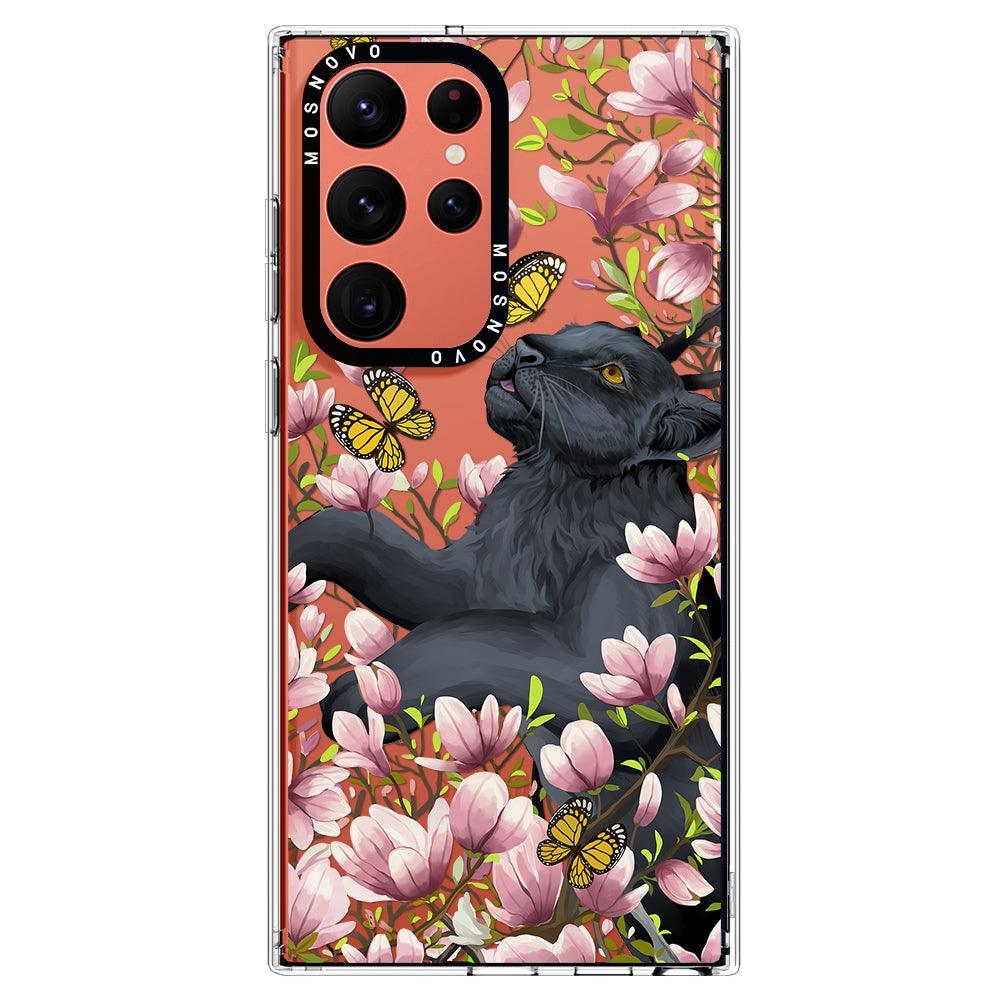 Black Panther Garden Phone Case - Samsung Galaxy S22 Ultra Case - MOSNOVO