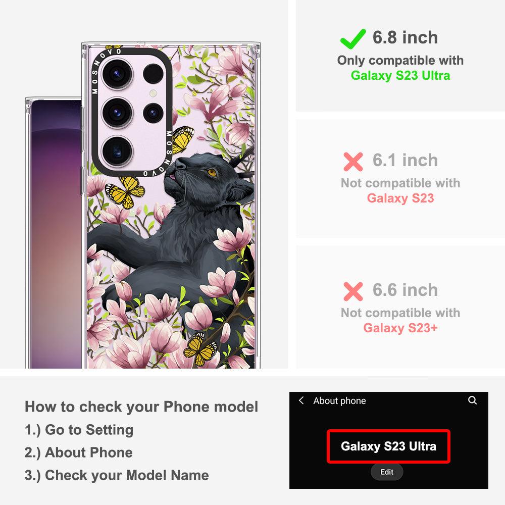 Black Panther Garden Phone Case - Samsung Galaxy S23 Ultra Case - MOSNOVO