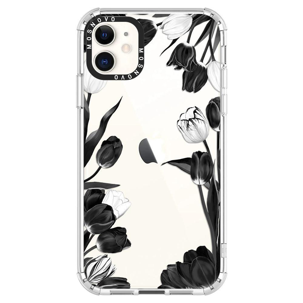 Black Tulips Phone Case - iPhone 11 Case - MOSNOVO