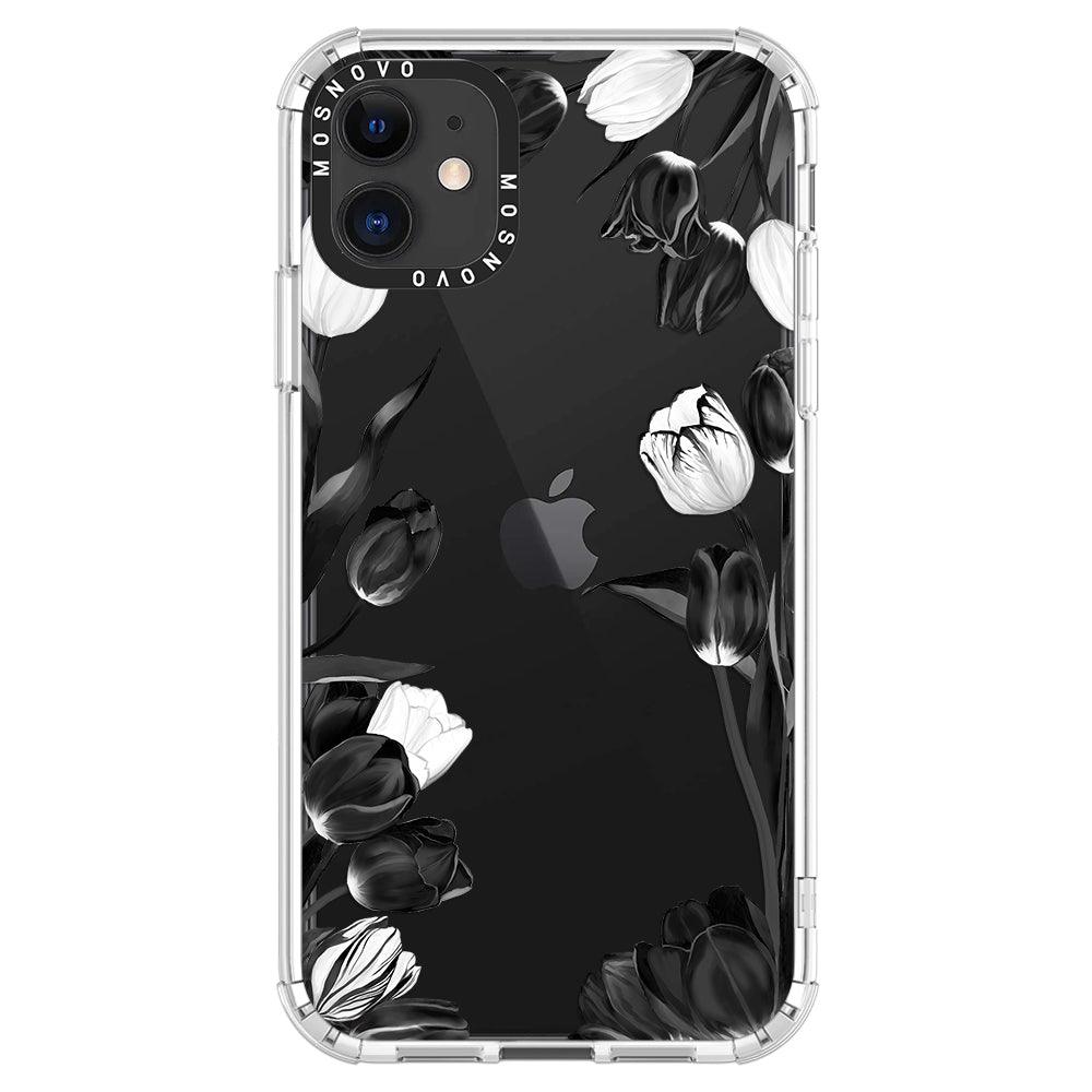 Black Tulips Phone Case - iPhone 11 Case - MOSNOVO