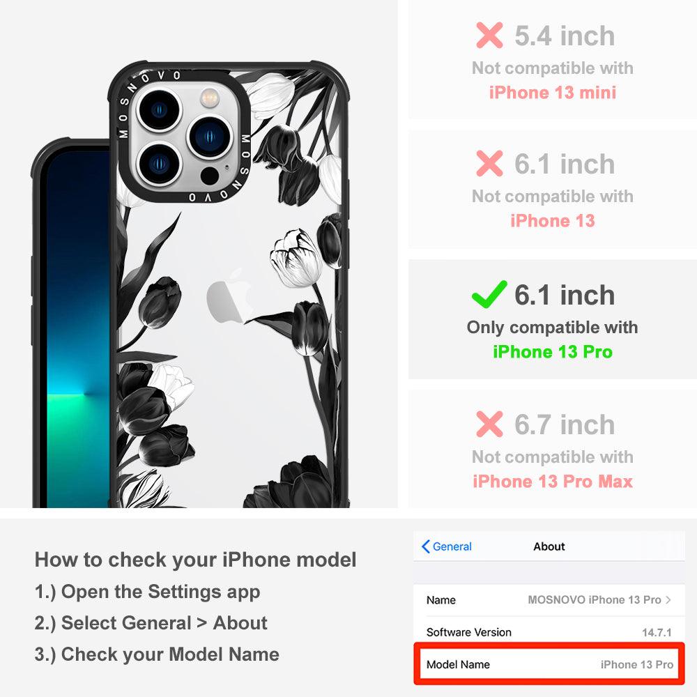 Black Tulips Phone Case - iPhone 13 Pro Case - MOSNOVO