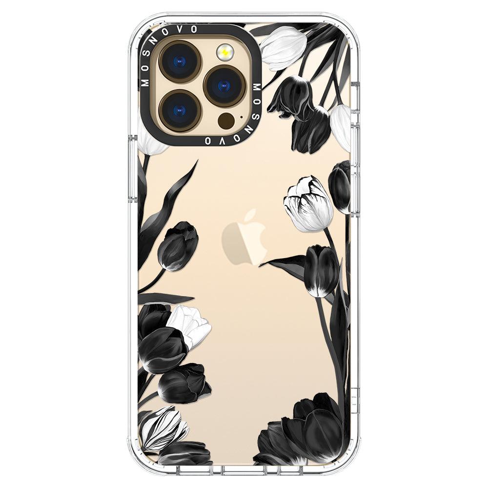 Black Tulips Phone Case - iPhone 13 Pro Case - MOSNOVO