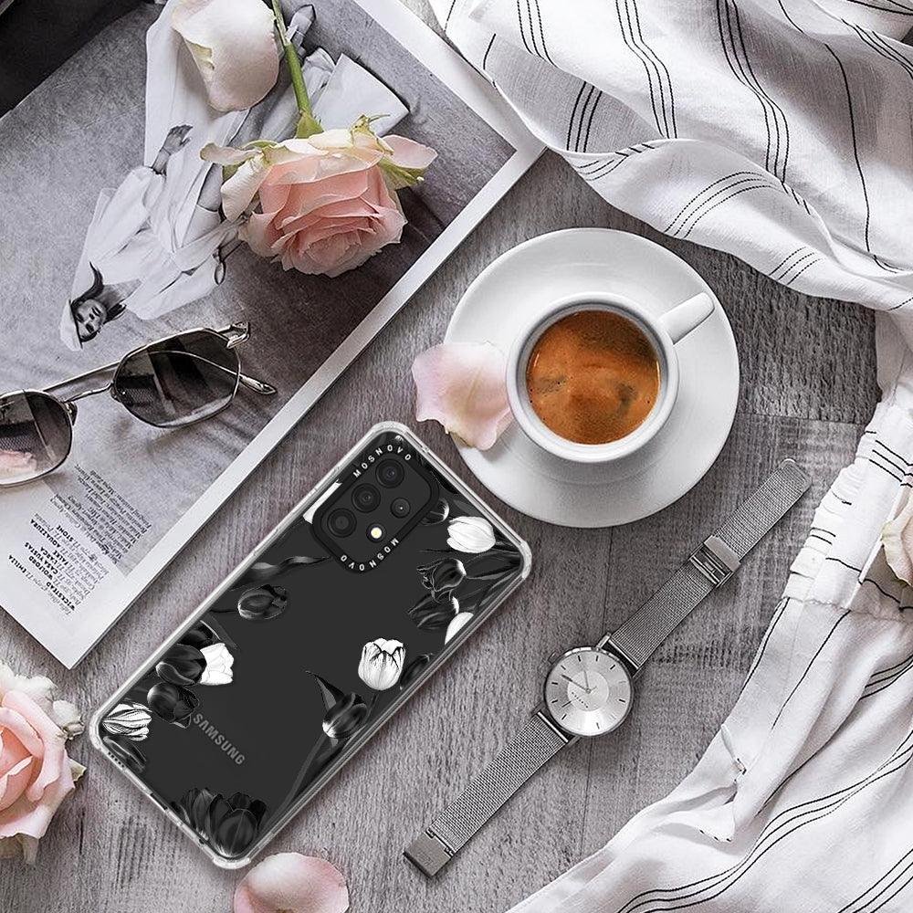 Black White Tulips Phone Case - Samsung Galaxy A52 & A52s Case - MOSNOVO