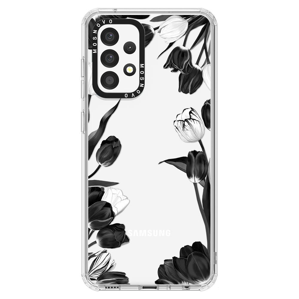 Black White Tulips Phone Case - Samsung Galaxy A52 & A52s Case - MOSNOVO