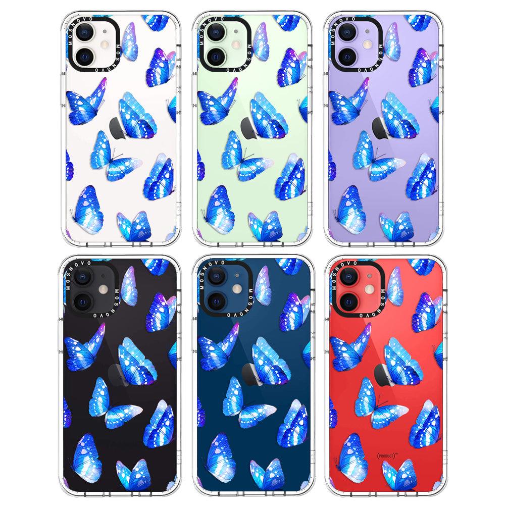 Blue Butterflies Phone Case - iPhone 12 Mini Case - MOSNOVO