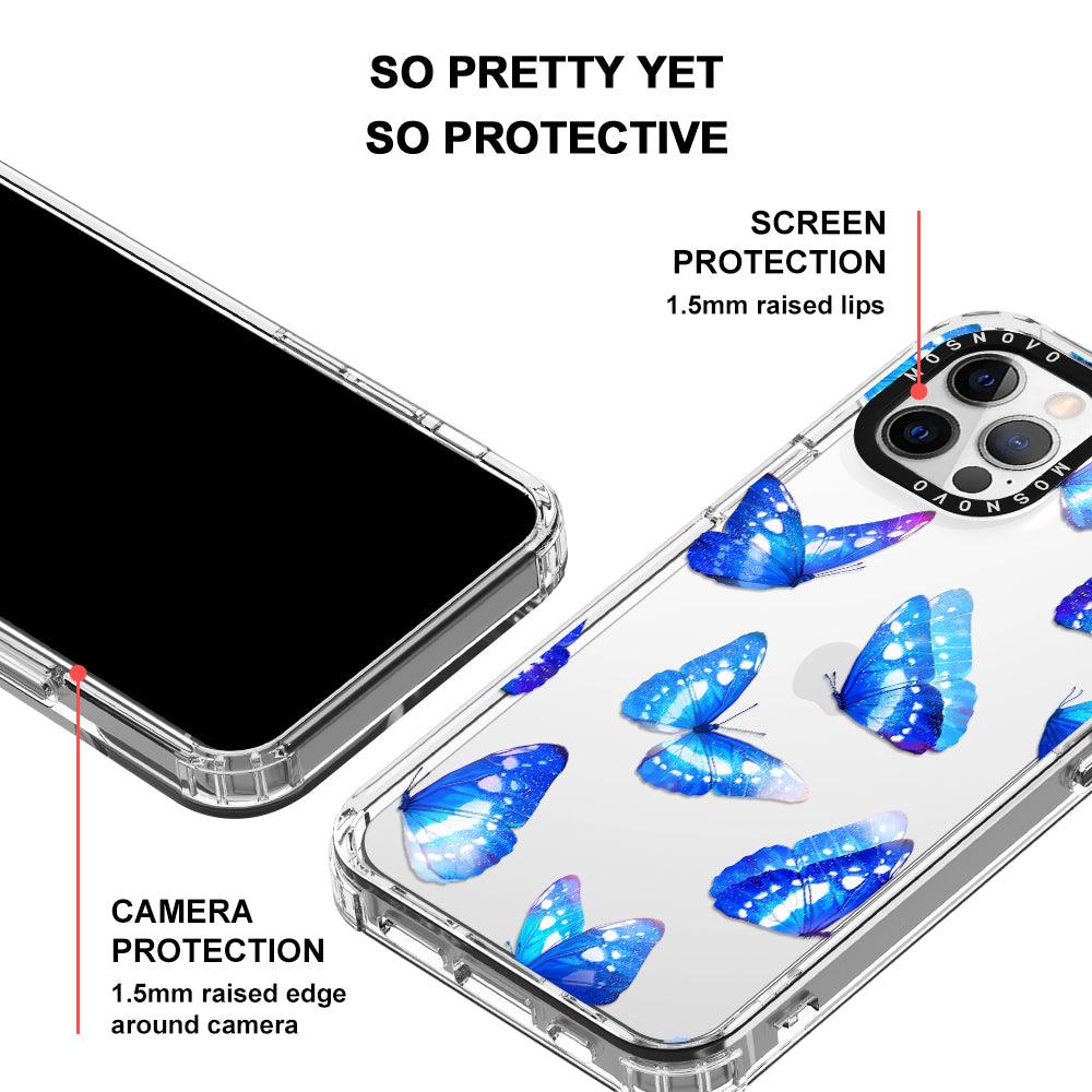 Stunning Blue Butterflies Phone Case - iPhone 12 Pro Case - MOSNOVO