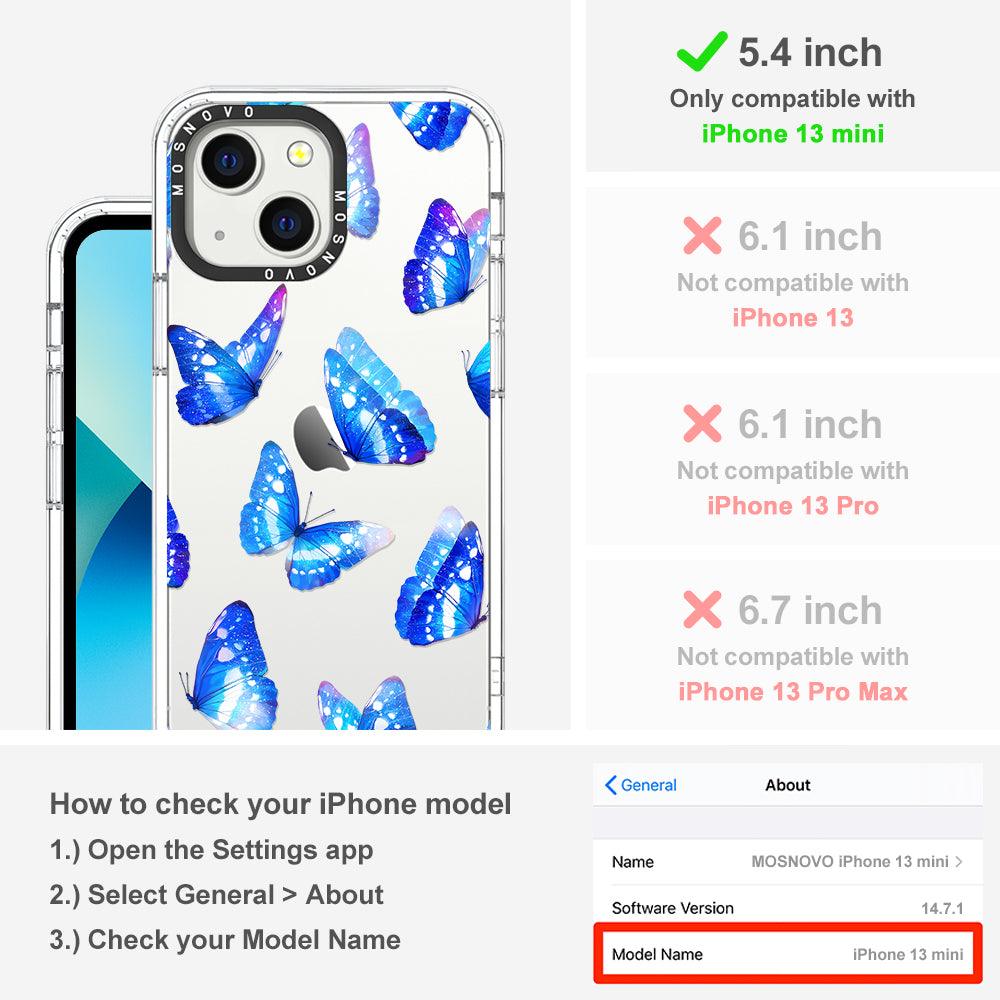 Stunning Blue Butterflies Phone Case - iPhone 13 Mini Case - MOSNOVO