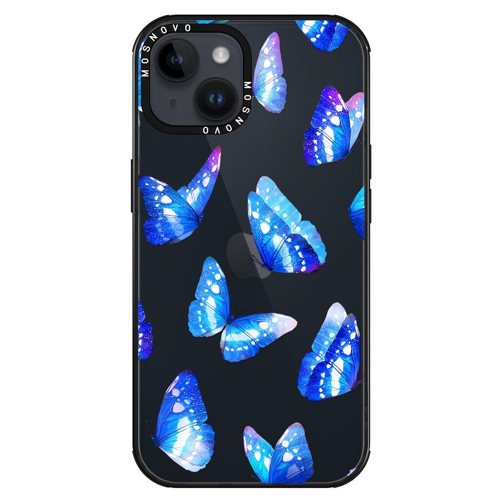 Stunning Blue Butterflies Phone Case - iPhone 14 Plus Case - MOSNOVO