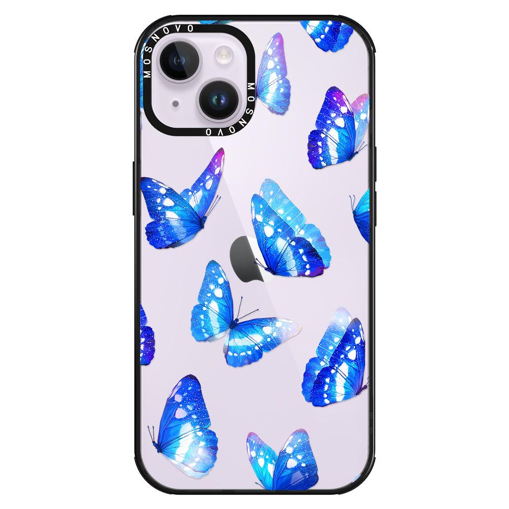 Stunning Blue Butterflies Phone Case - iPhone 14 Plus Case - MOSNOVO