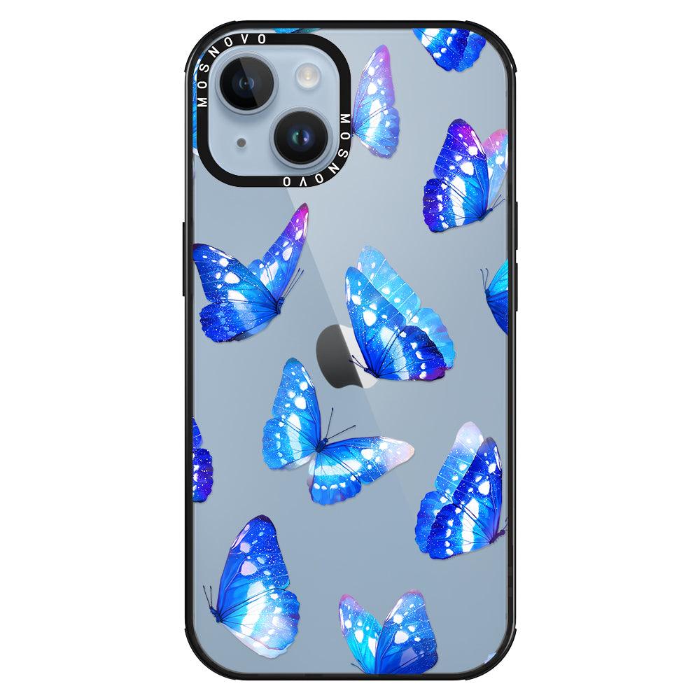 Stunning Blue Butterflies Phone Case - iPhone 14 Plus Case - MOSNOVO