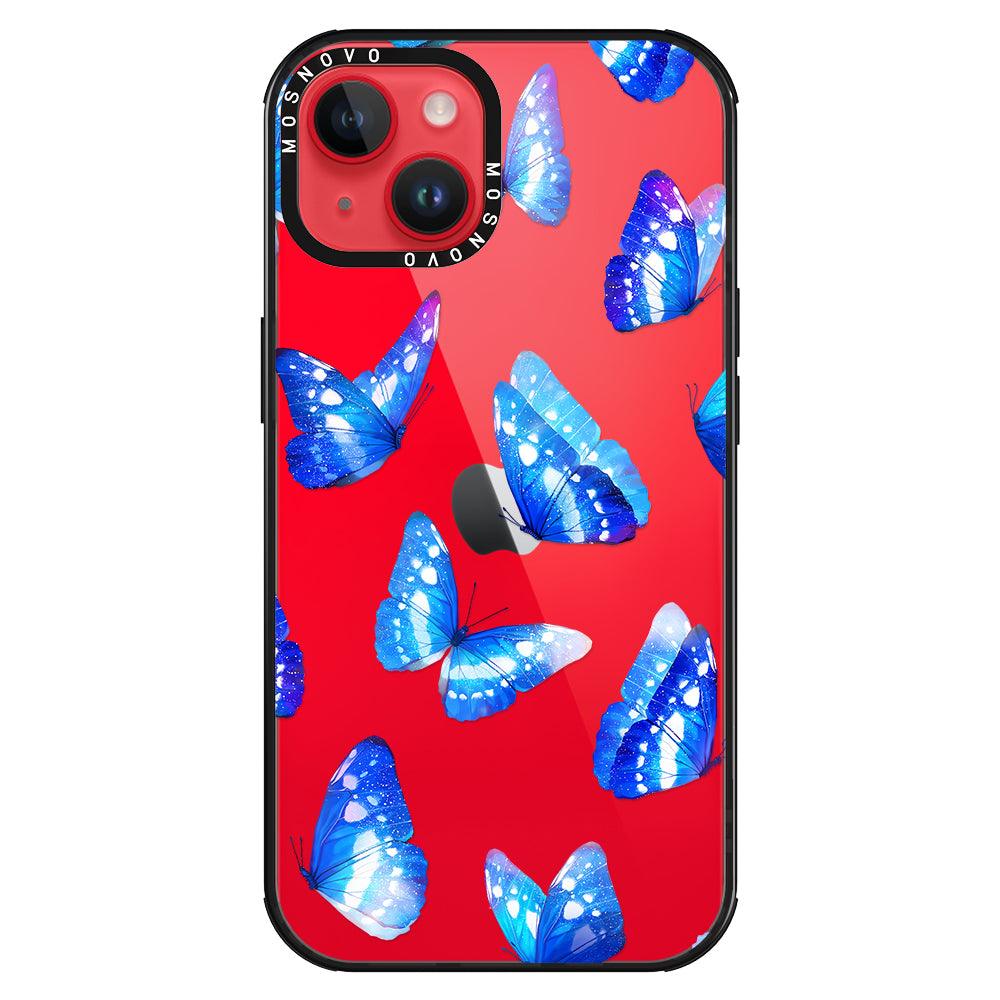 Stunning Blue Butterflies Phone Case - iPhone 14 Plus Case - MOSNOVO