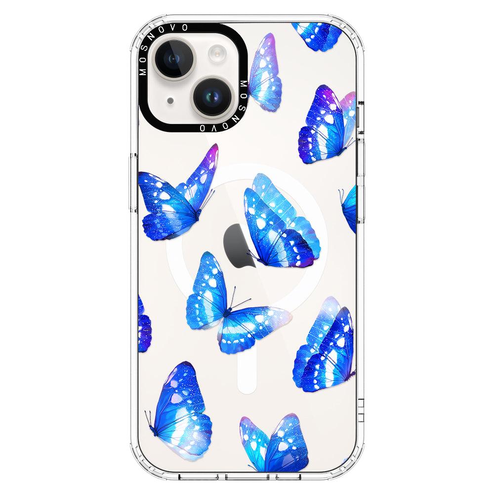 Stunning Blue Butterflies Phone Case - iPhone 14 Plus Case - MOSNOVO