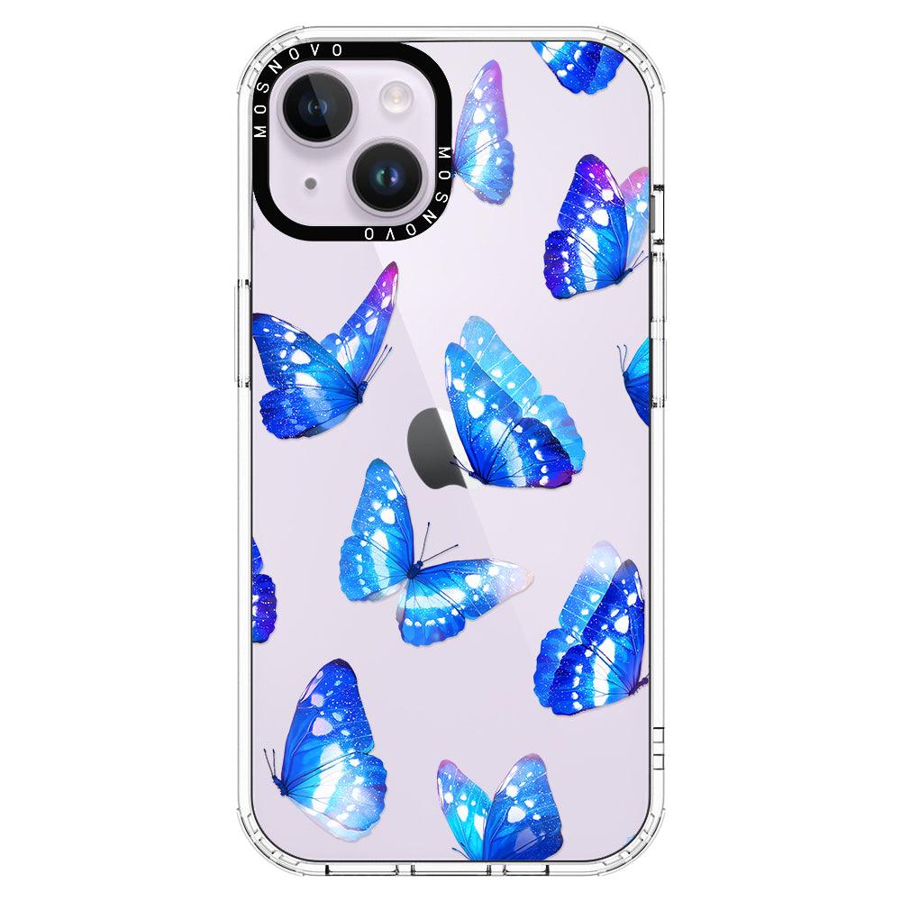 Stunning Blue Butterflies Phone Case - iPhone 14 Plus Case - MOSNOVO